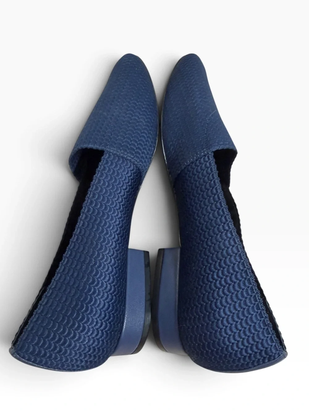 VANELi Women’s Navy Blue Textured Woven Smoking Slipper Loafers Flats Size US 6